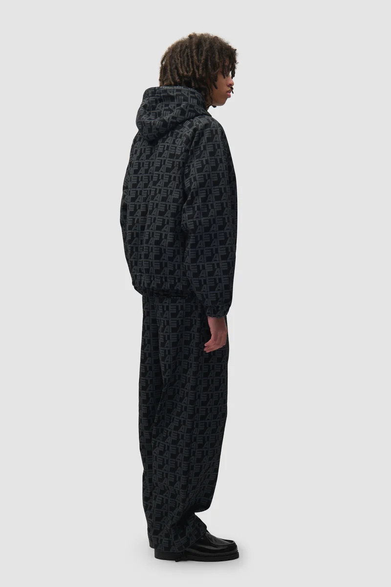 Veste en jean à carreaux sur toute la surface - Jean noir