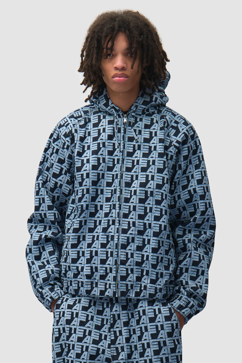 Veste en jean à carreaux sur toute la surface - Jean