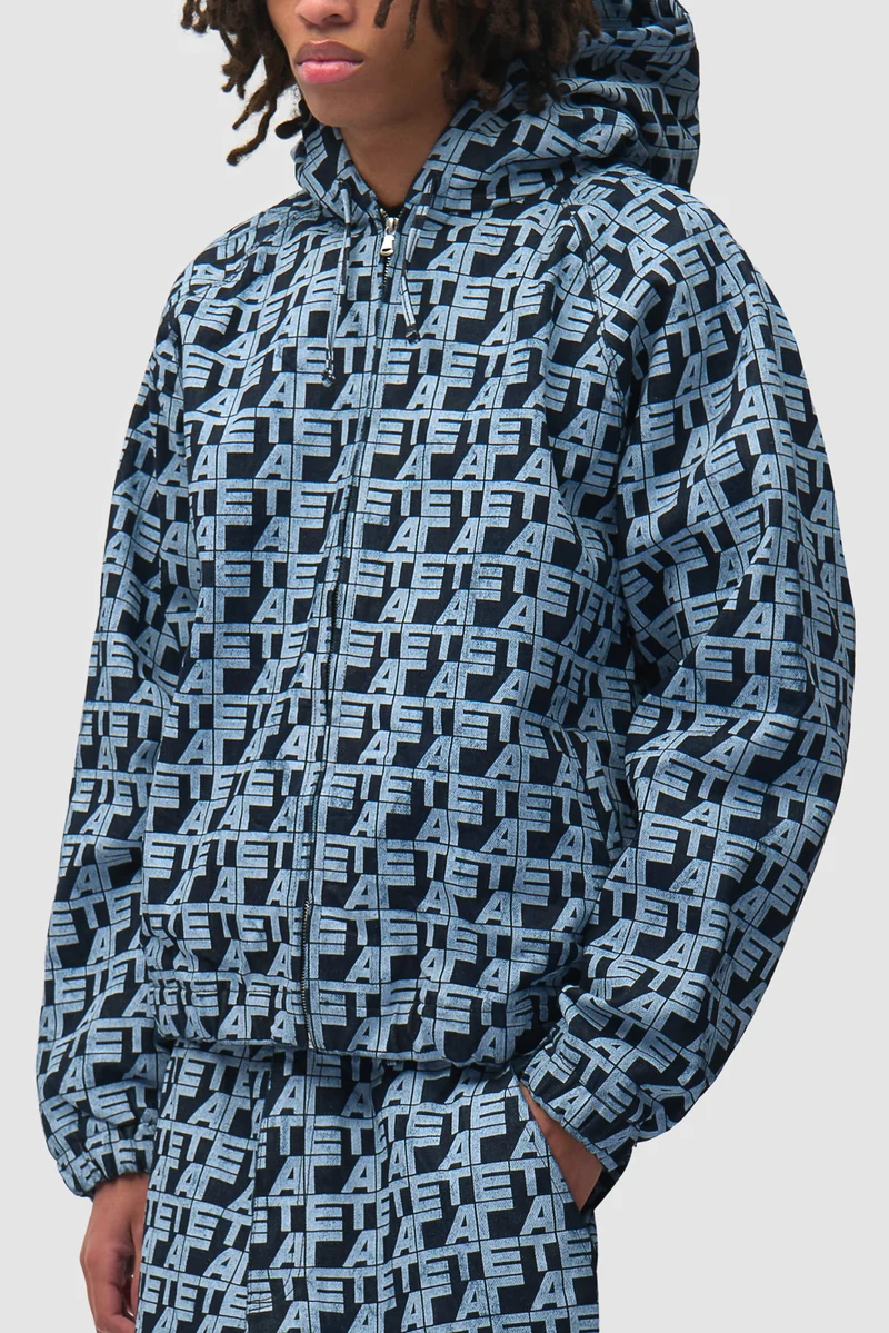 Veste en jean à carreaux sur toute la surface - Jean