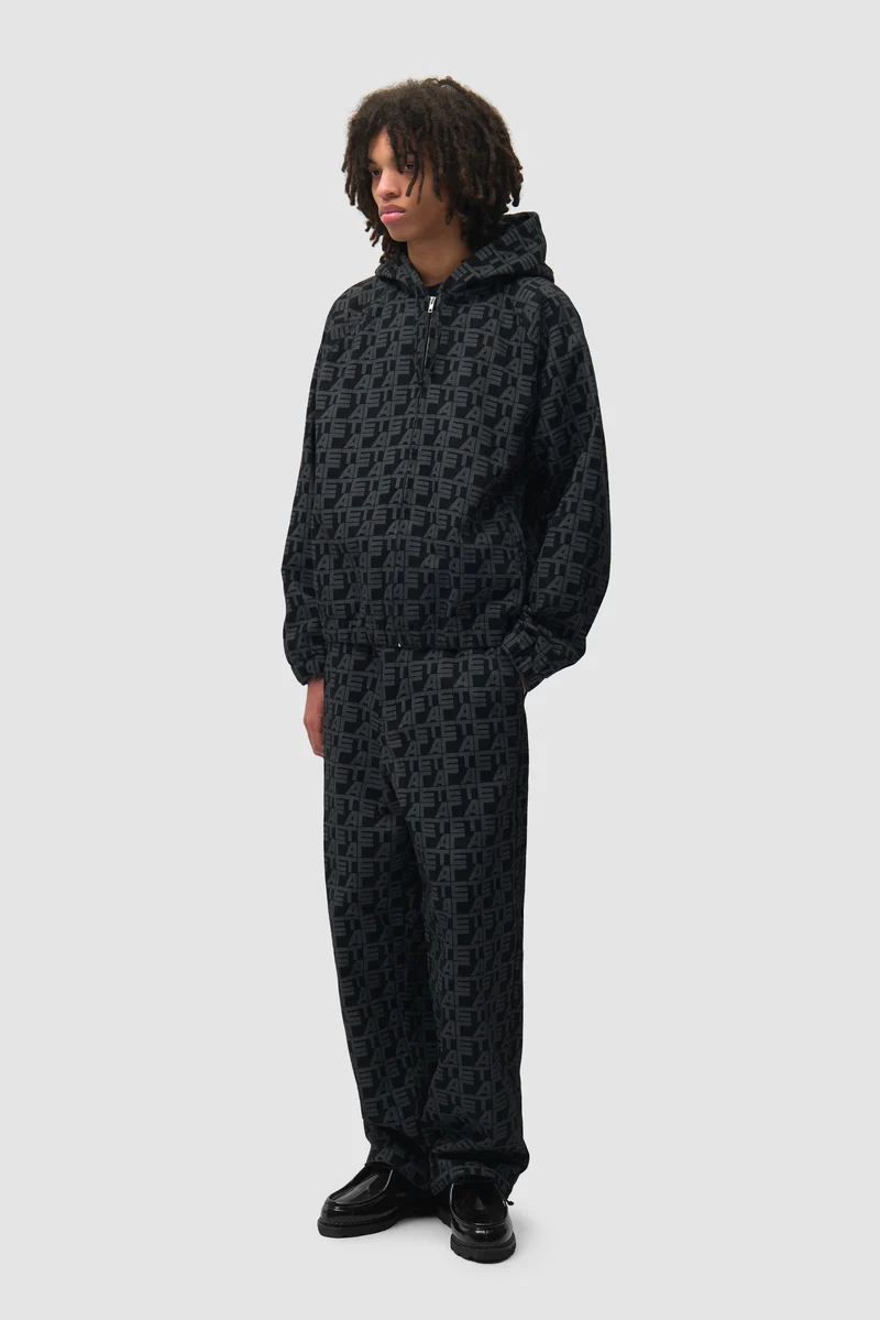 Pantalon à carreaux sur toute la surface - Denim noir