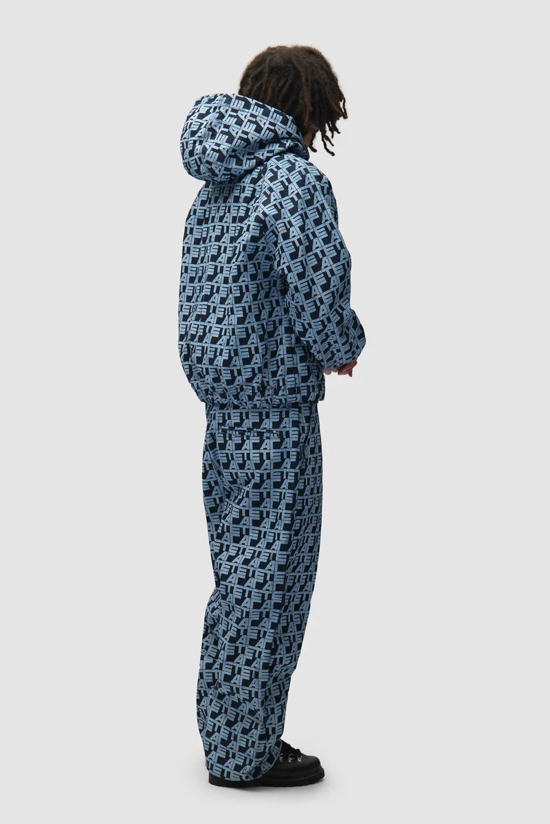 Pantalon à carreaux sur toute la surface - Denim
