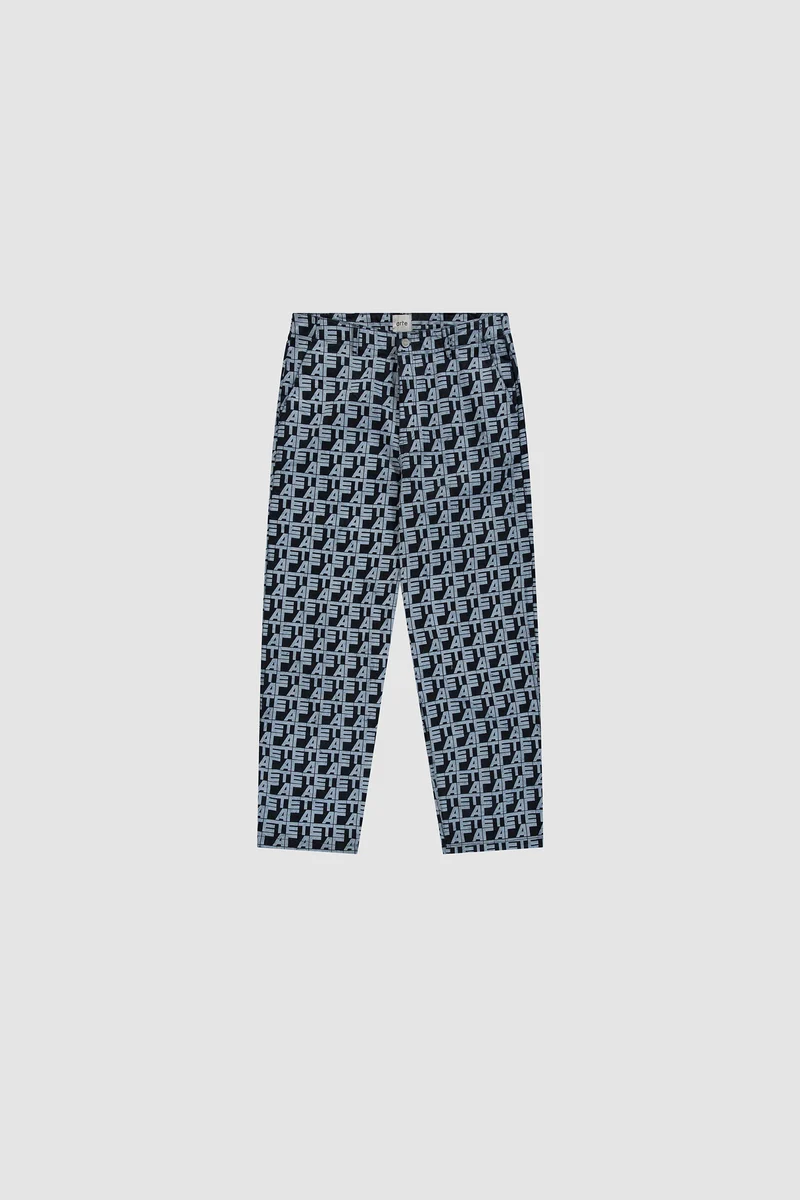 Pantalon à carreaux sur toute la surface - Denim