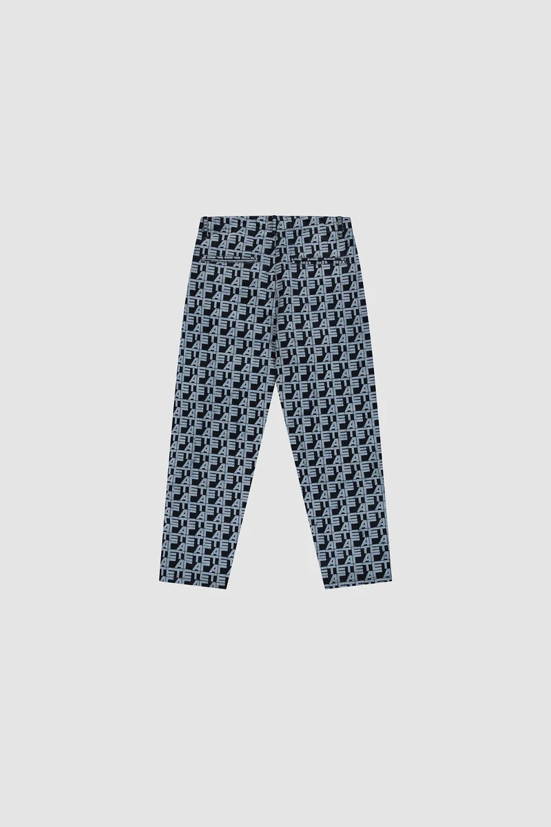 Pantalon à carreaux sur toute la surface - Denim