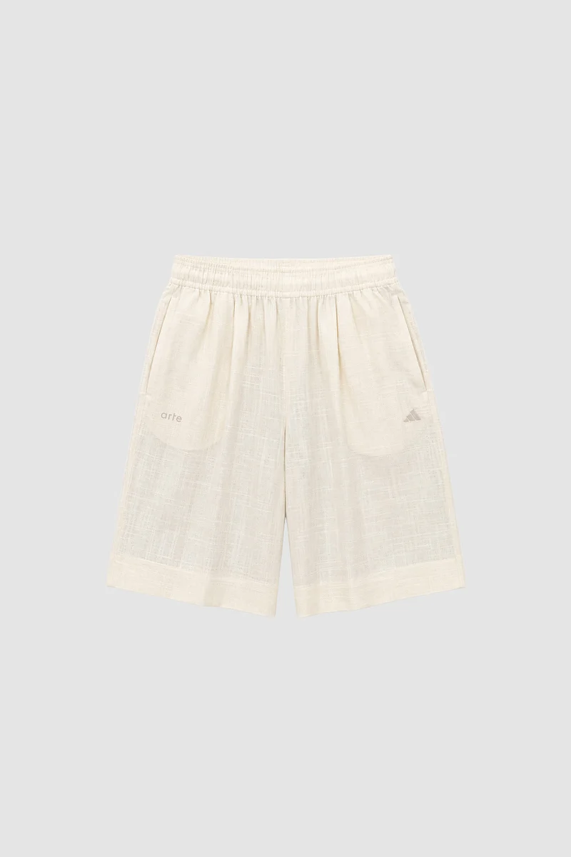 Short en lin Arte pour adidas - Blanc cassé