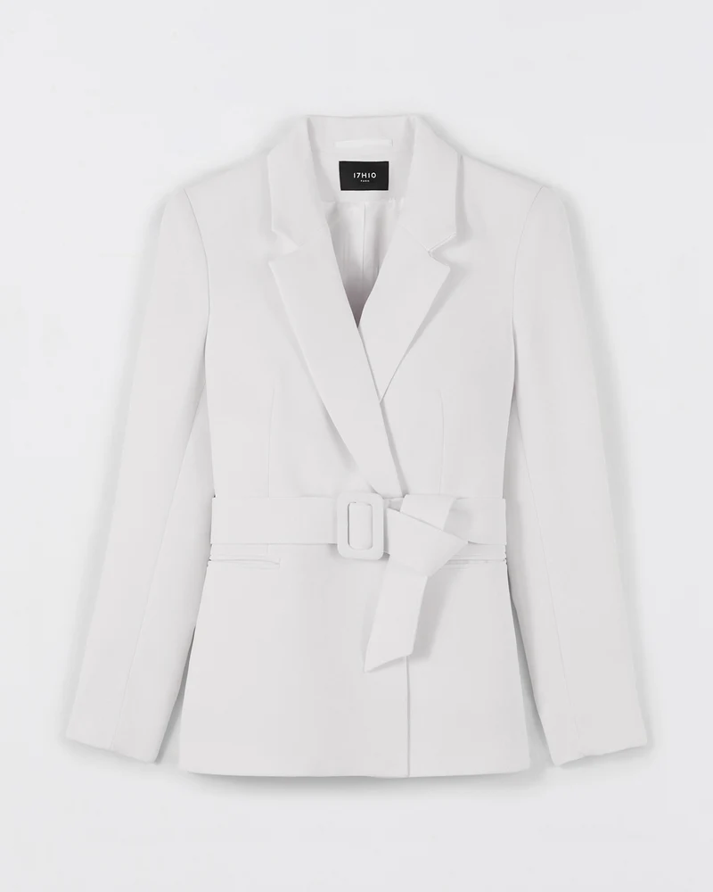 Veste ceinturée Olbia - Blanche
