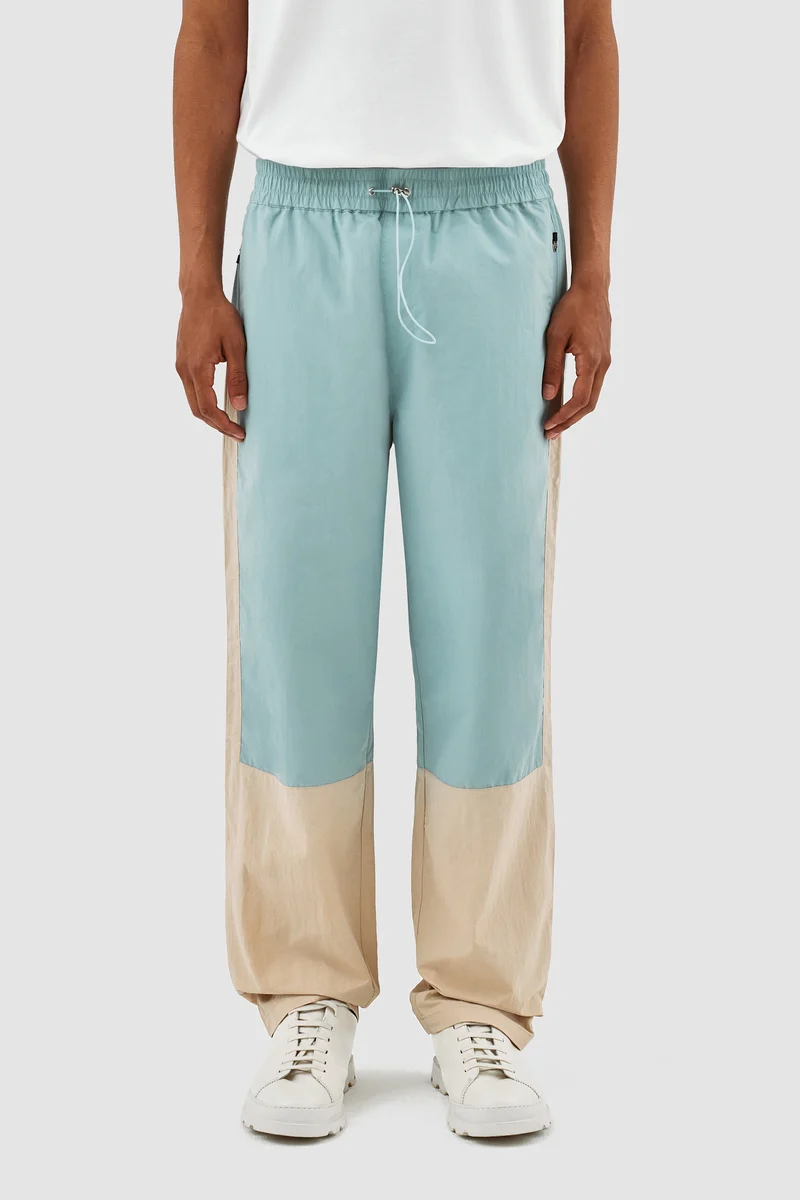Pantalon Jeremy contrasté - Bleu clair/crème