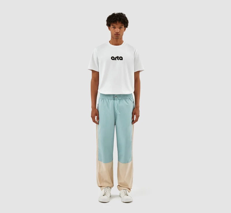 Pantalon Jeremy contrasté - Bleu clair/crème