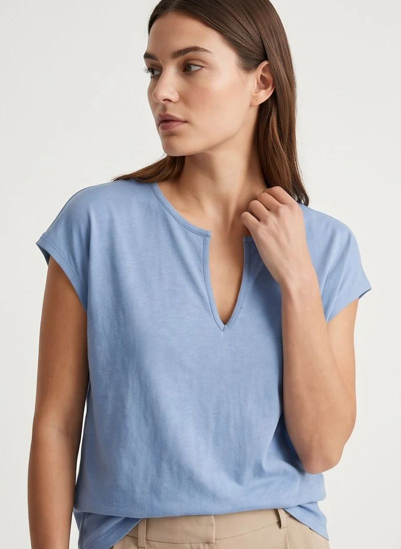 TEE SHIRT DELLY bleuet