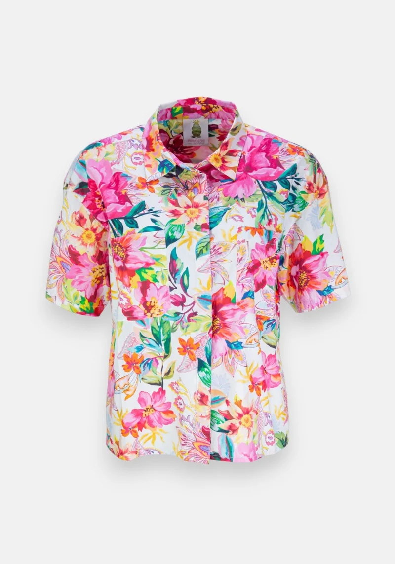 Blouse à manches courtes à fleurs