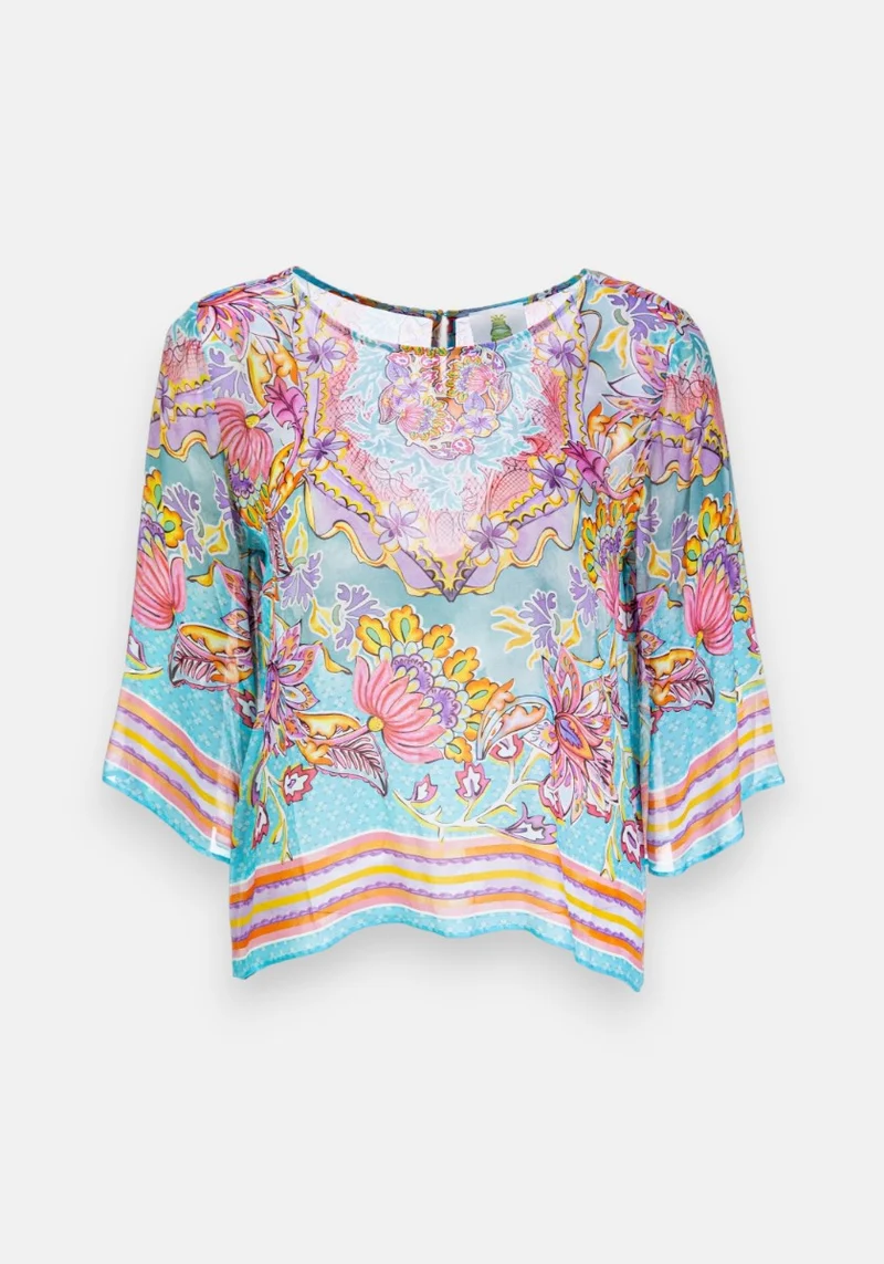 Chemise Blouse Cercle Fleur