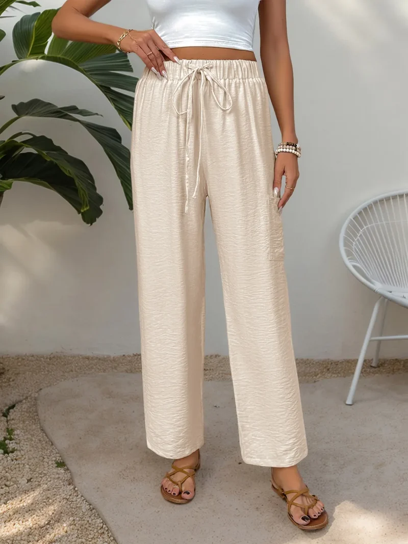 Pantalon large à cordon de serrage