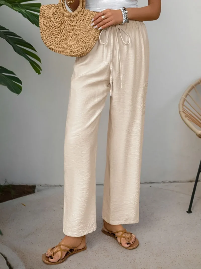 Pantalon large à cordon de serrage