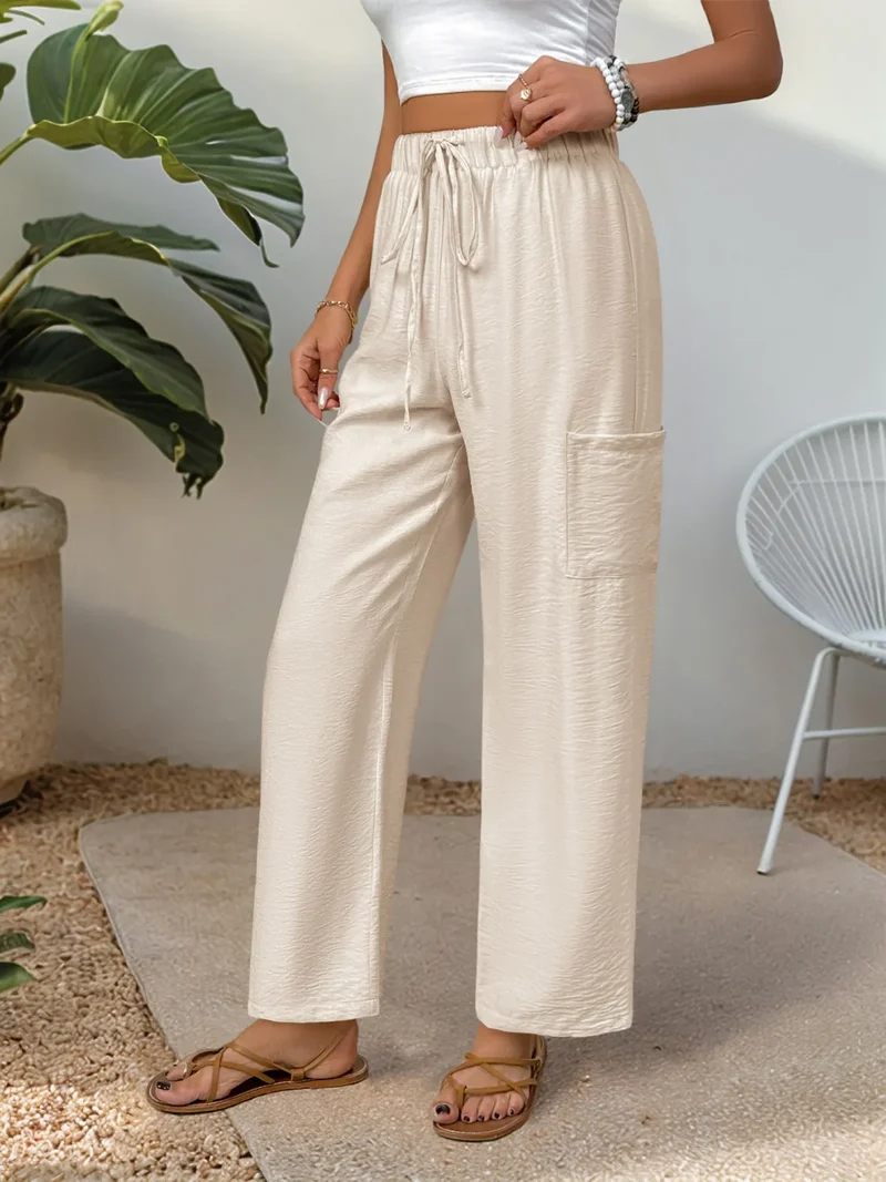 Pantalon large à cordon de serrage