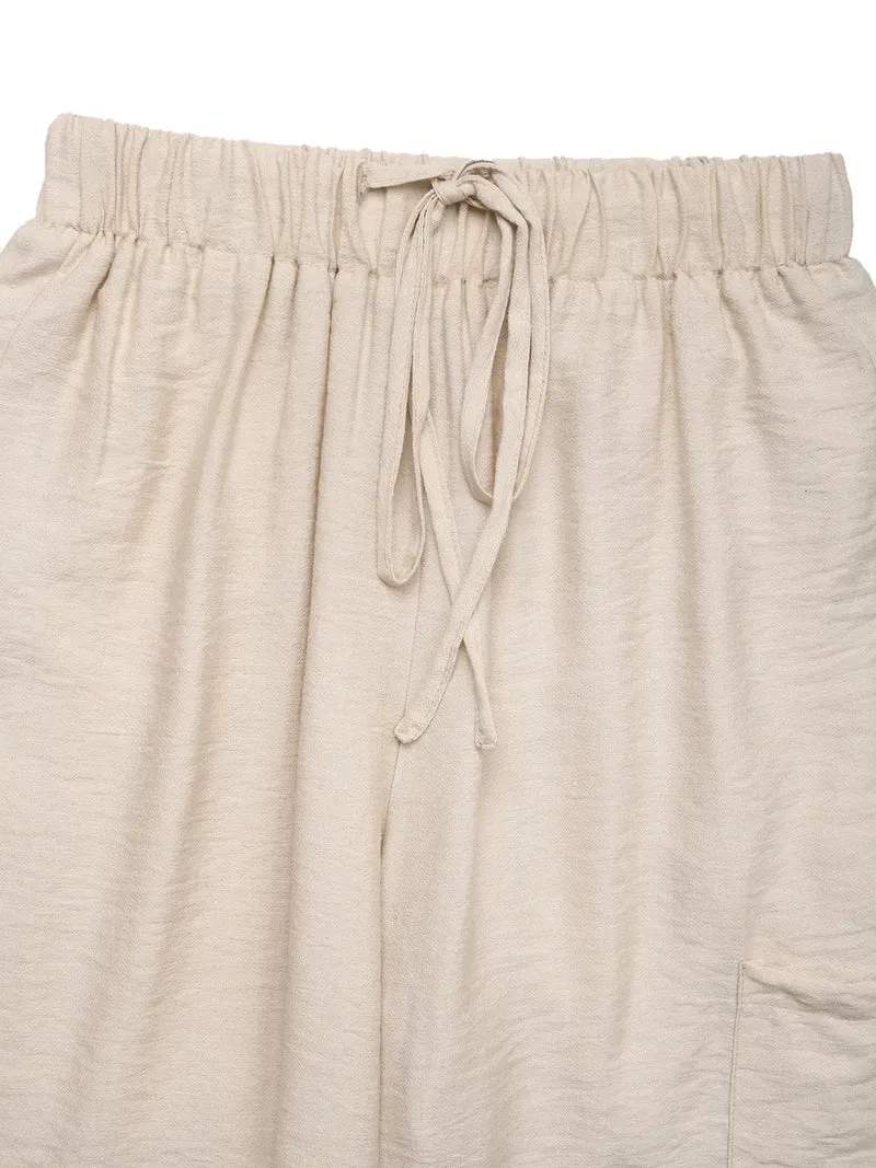 Pantalon large à cordon de serrage