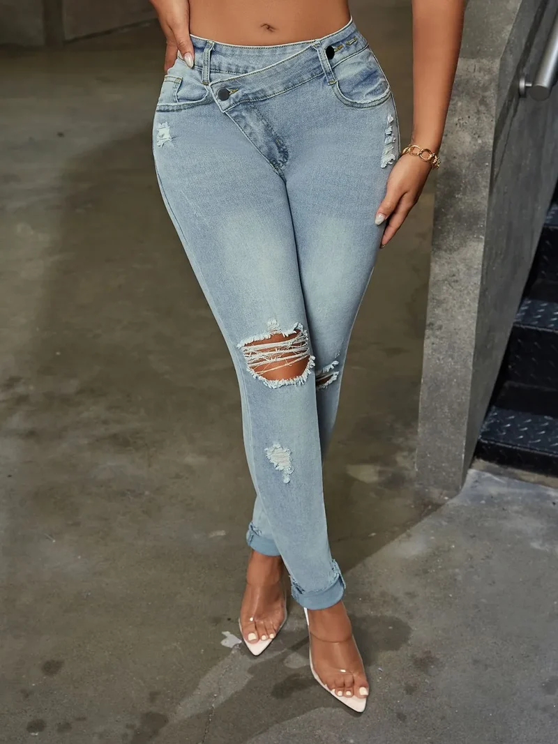 Jean skinny usé
