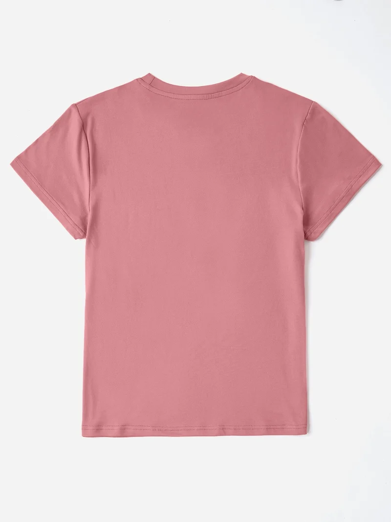 T-shirt à manches courtes et col rond avec motif cœur