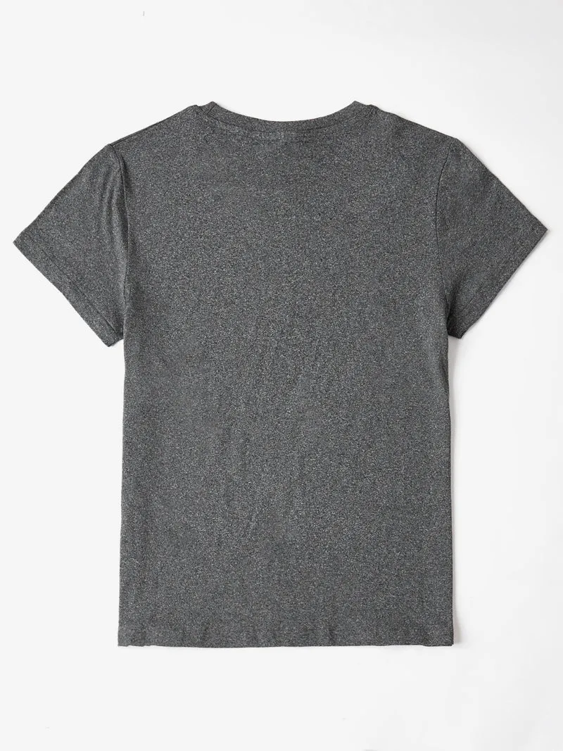 T-shirt à manches courtes et col rond avec motif cœur