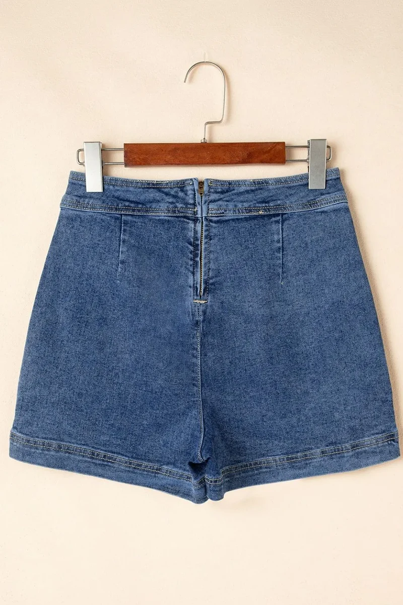 Jupe-short asymétrique en jean avec poches