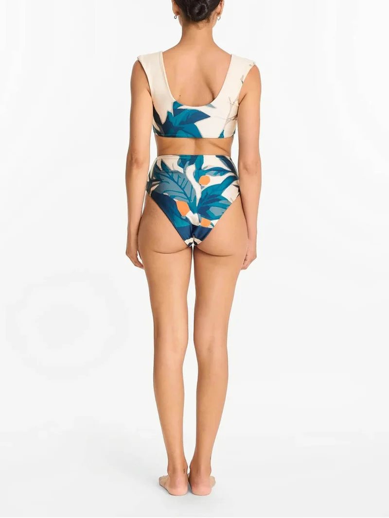 Sexy Tropical Leaf Print Bikini Set