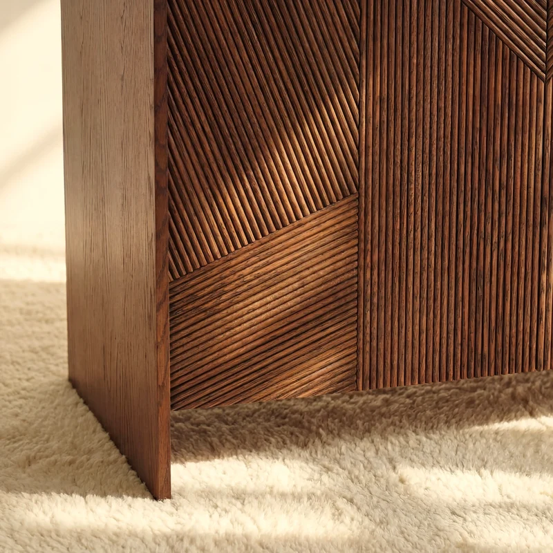 Vista Sideboard White oak with sculpted slat detailing