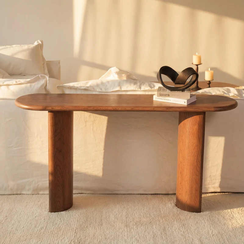 Haven Console Table White oak