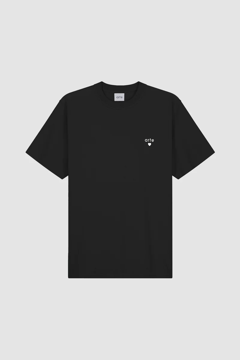 T-shirt avec logo en forme de cœur - Noir