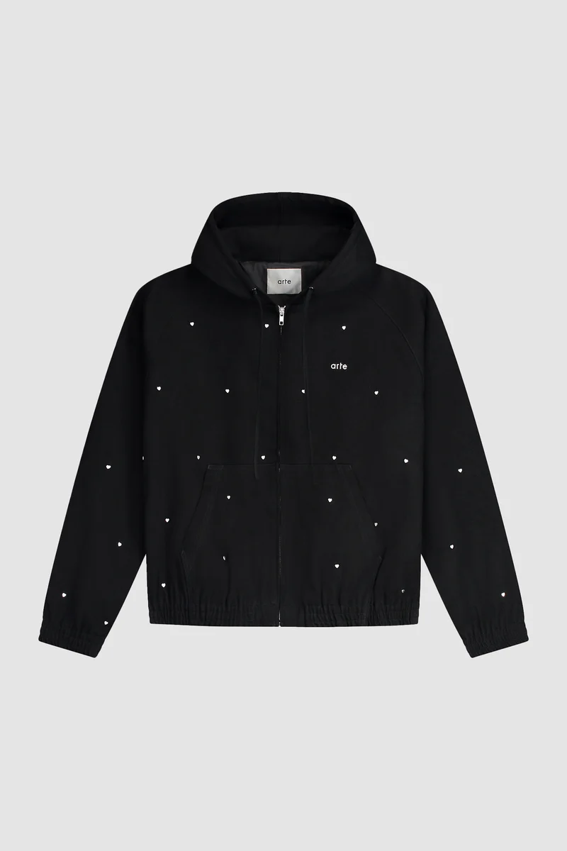 Veste à capuche Metal Hearts - Noir