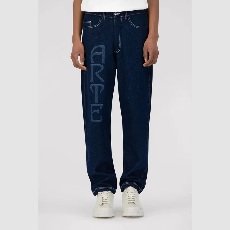 Pantalon Paul avec logo sur le devant - Denim bleu