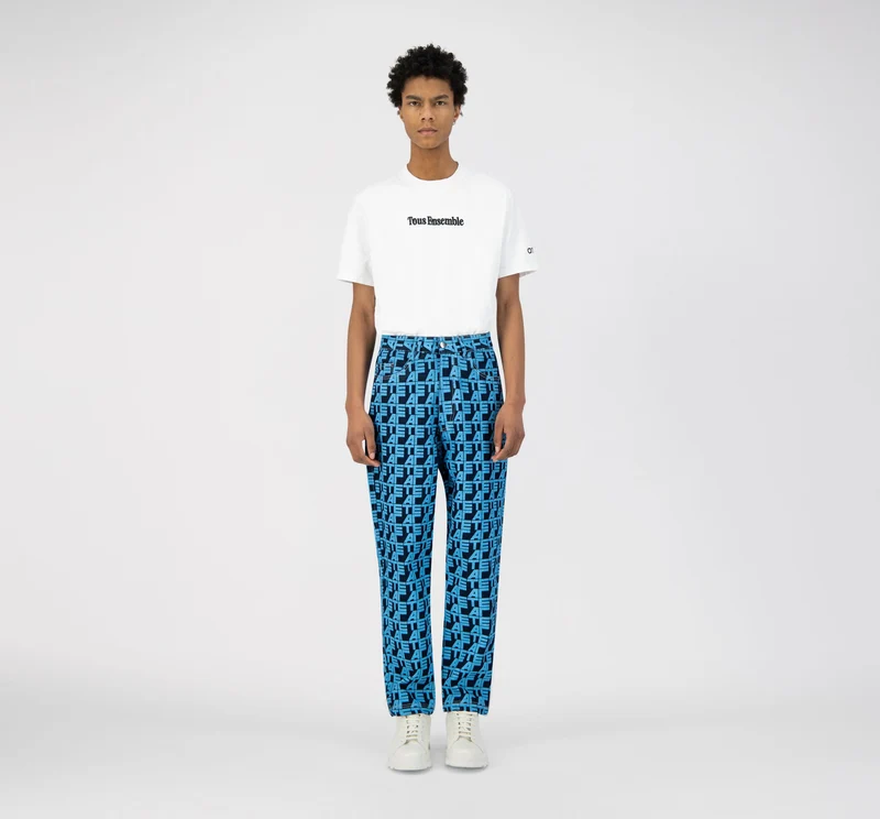 Pantalon en jean allover - Denim imprimé