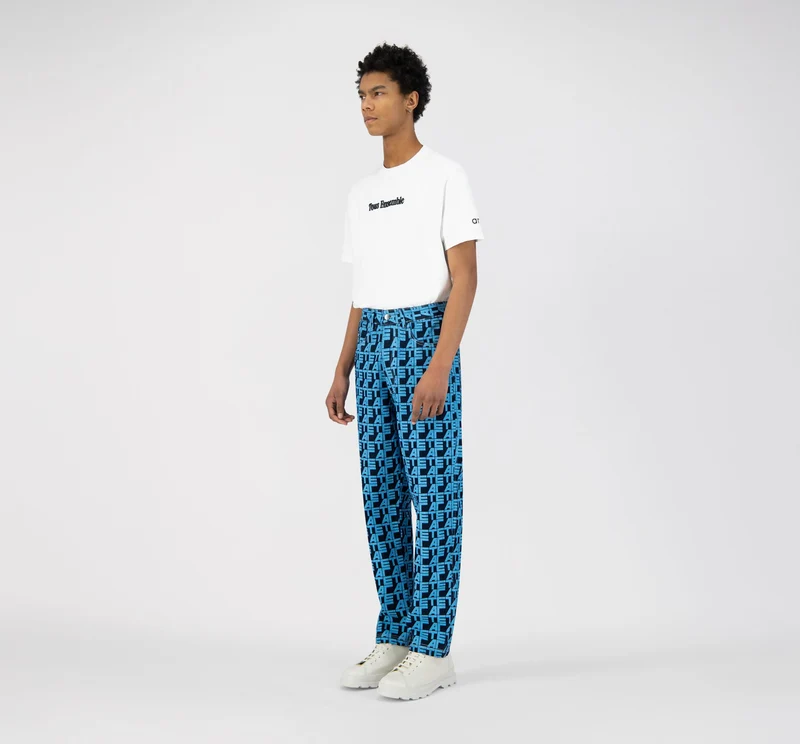 Pantalon en jean allover - Denim imprimé