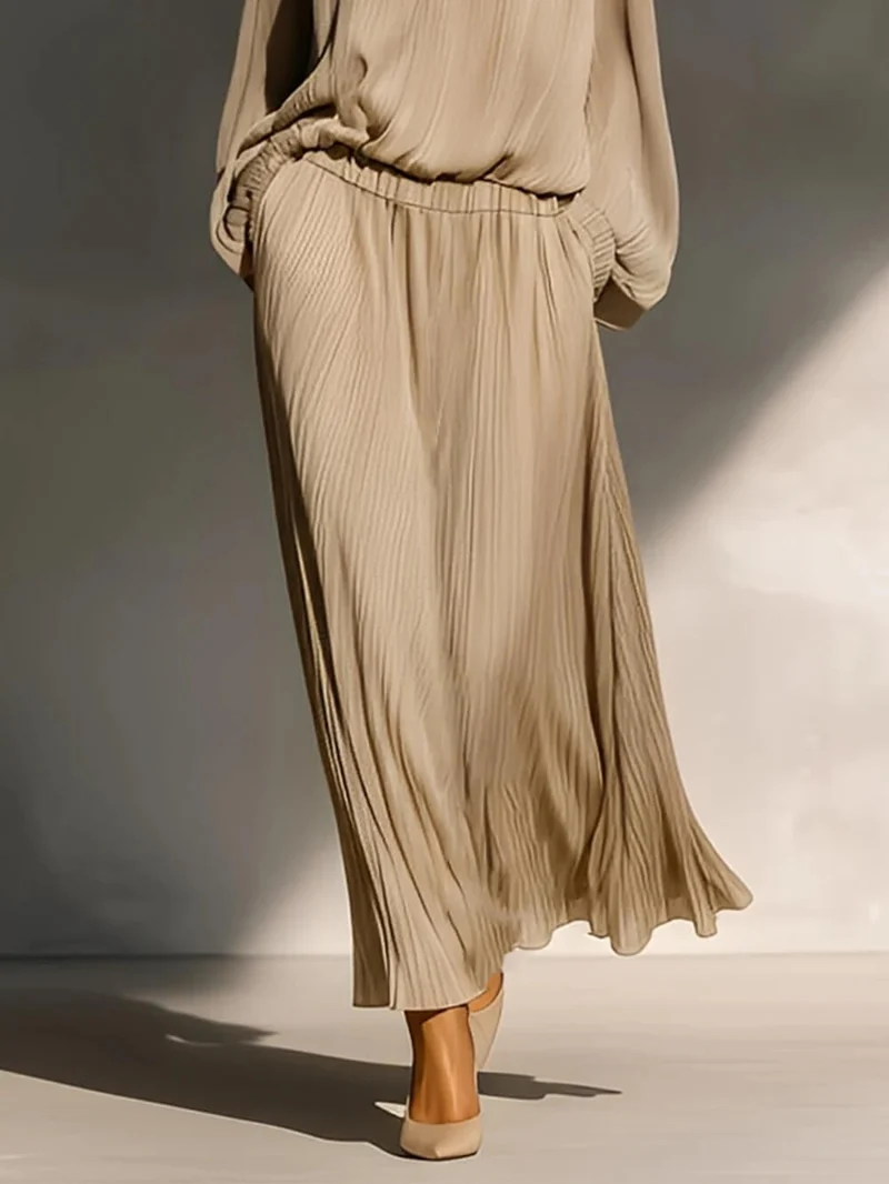 Modern Casual Chiffon High-Neck Ruffled Loose Top