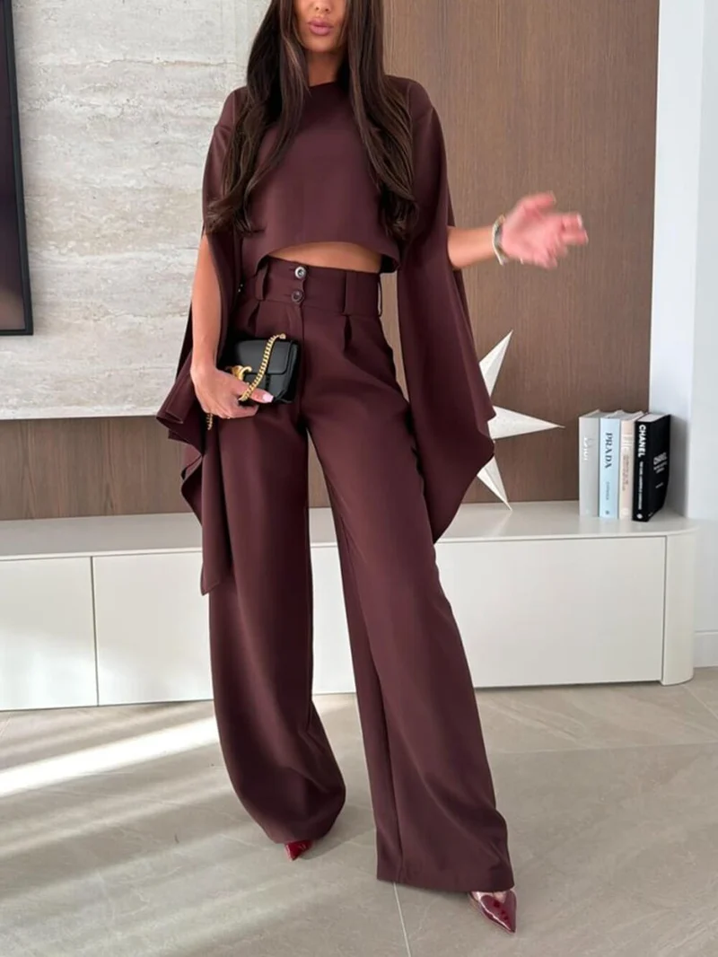 Exquisite Asymmetrical Flared Sleeve Loose Top