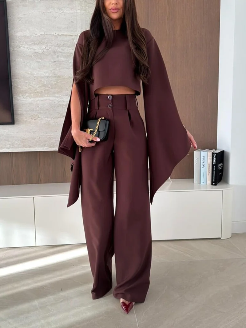 Exquisite Asymmetrical Flared Sleeve Loose Top