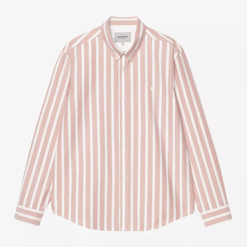 L/S Deven Shirt Stripe Oxide Red
