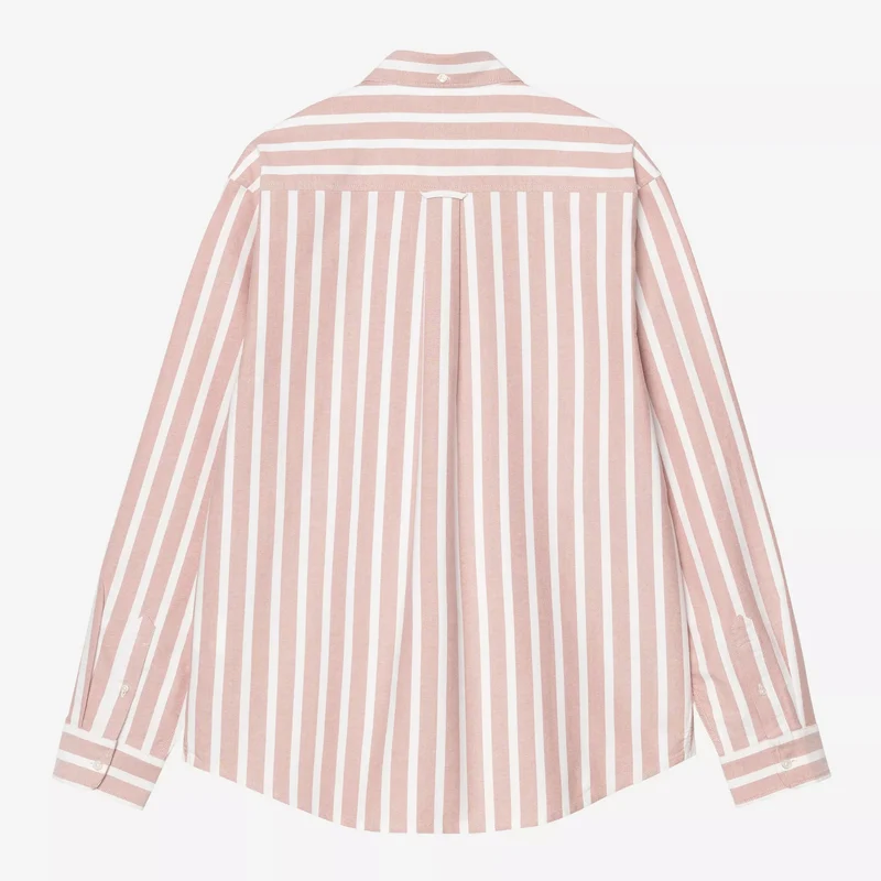 L/S Deven Shirt Stripe Oxide Red