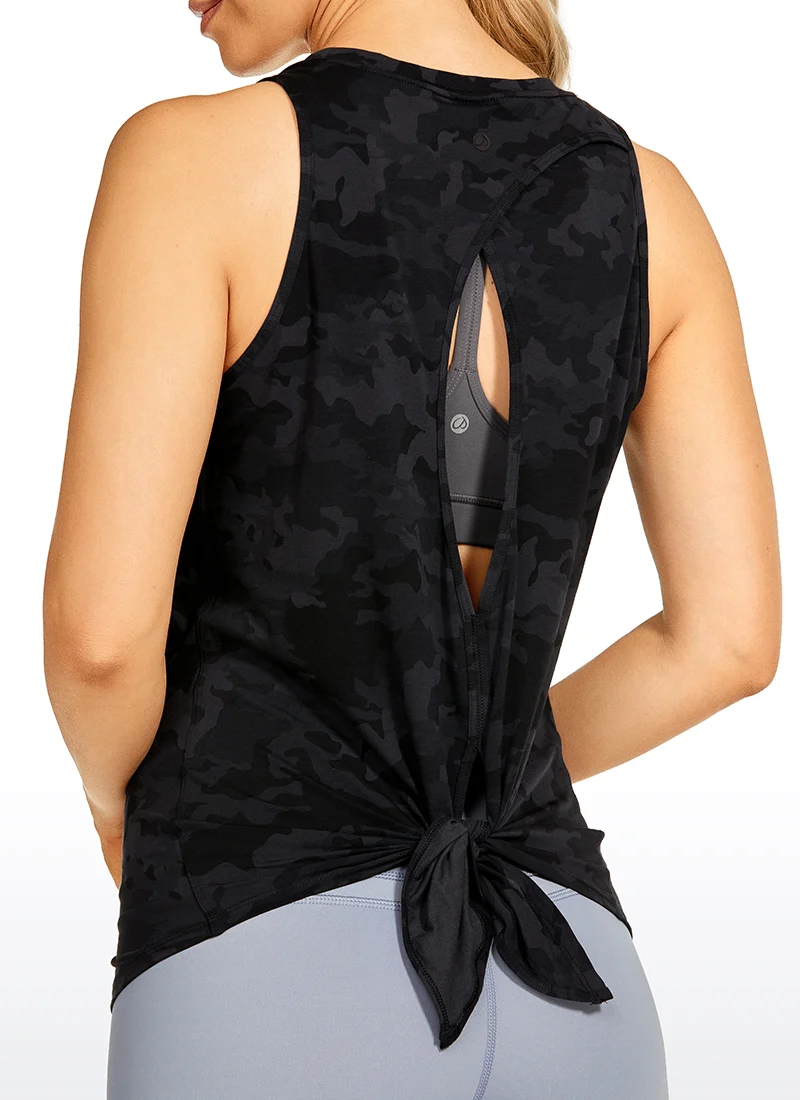 Pima Cotton Split Open Back Tank