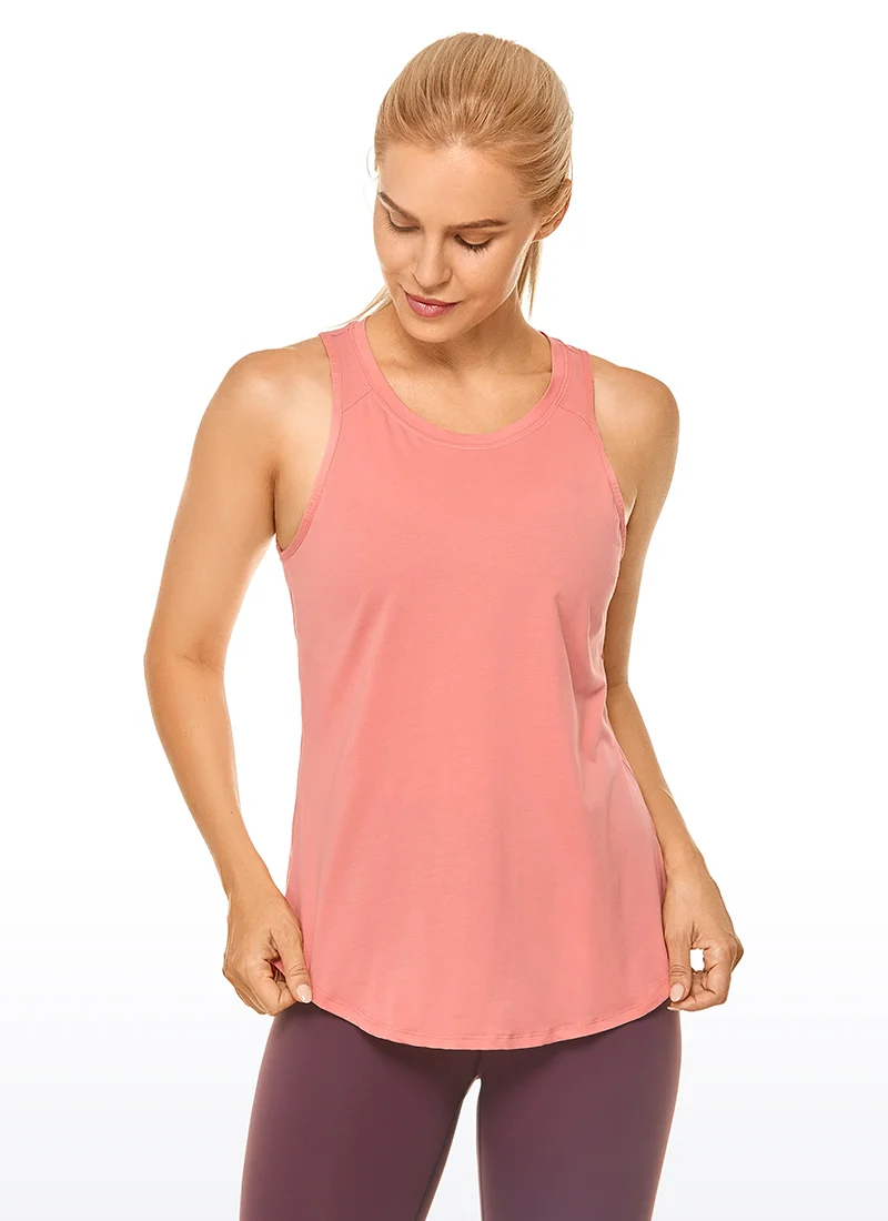 Pima Cotton Split Open Back Tank
