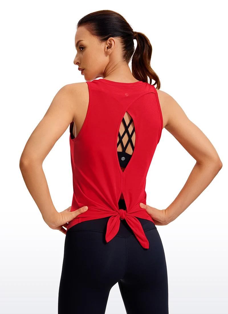 Pima Cotton Split Open Back Tank