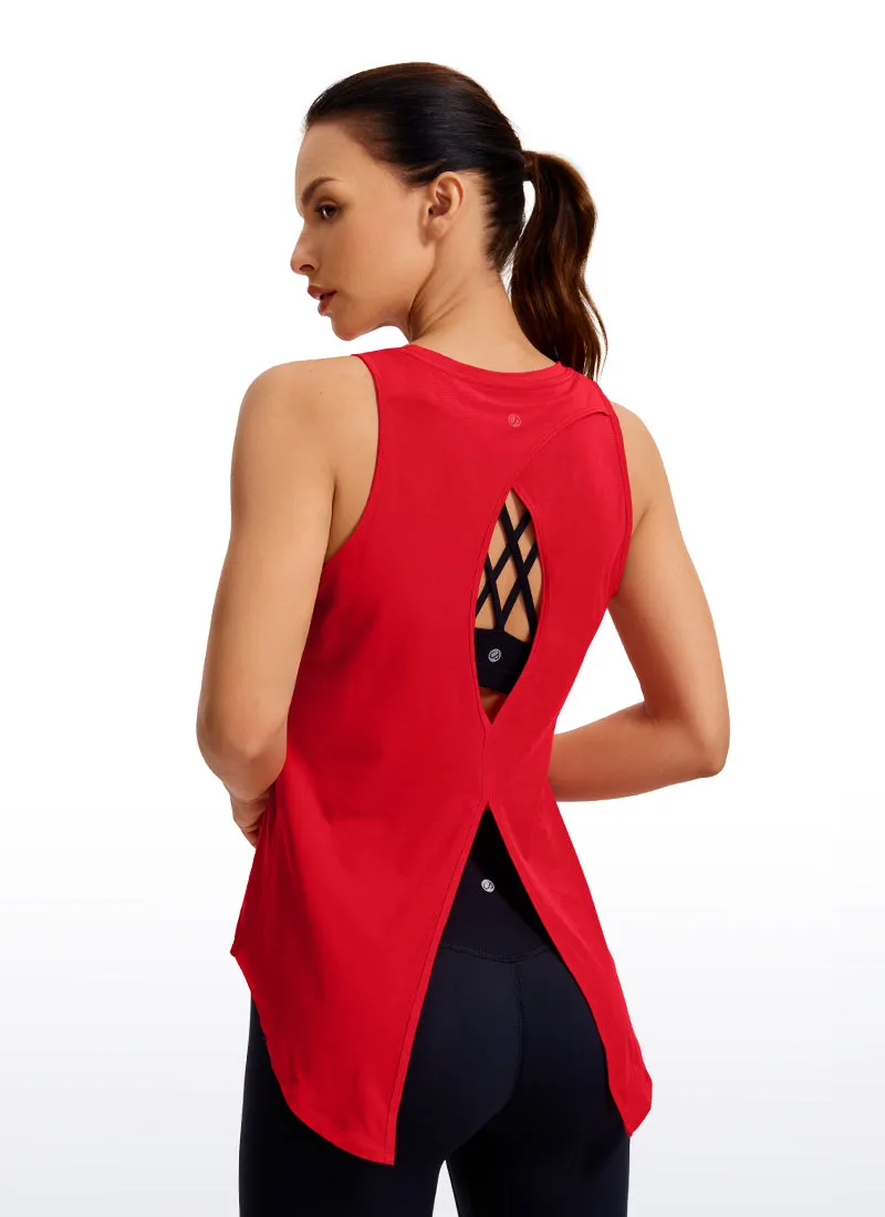 Pima Cotton Split Open Back Tank