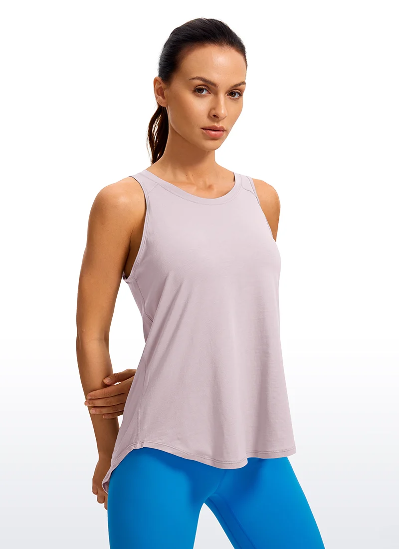 Pima Cotton Split Open Back Tank