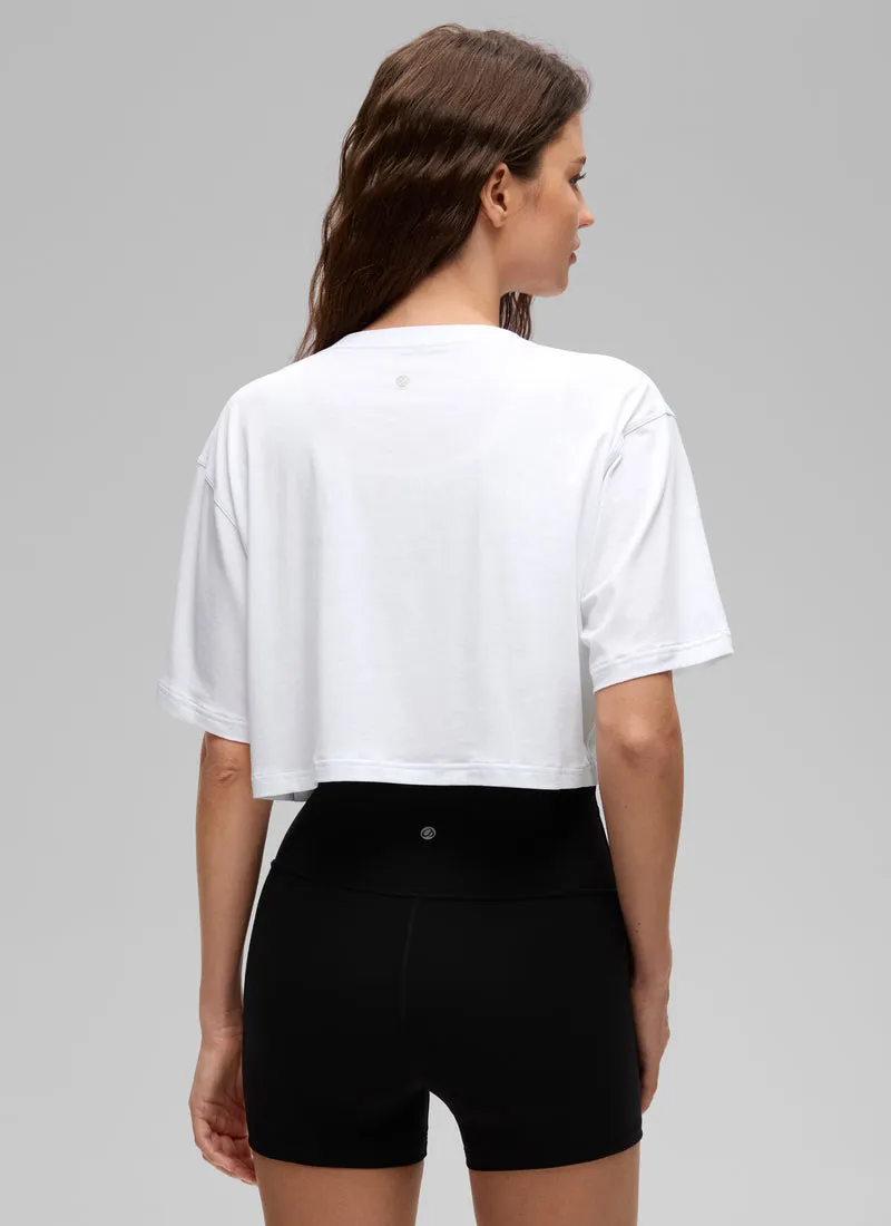 Pima Cotton Cropped Short Sleeve