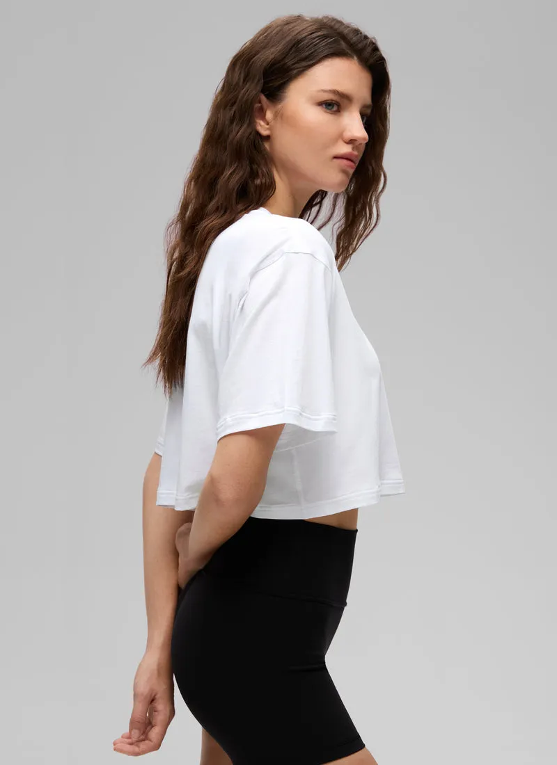 Pima Cotton Cropped Short Sleeve