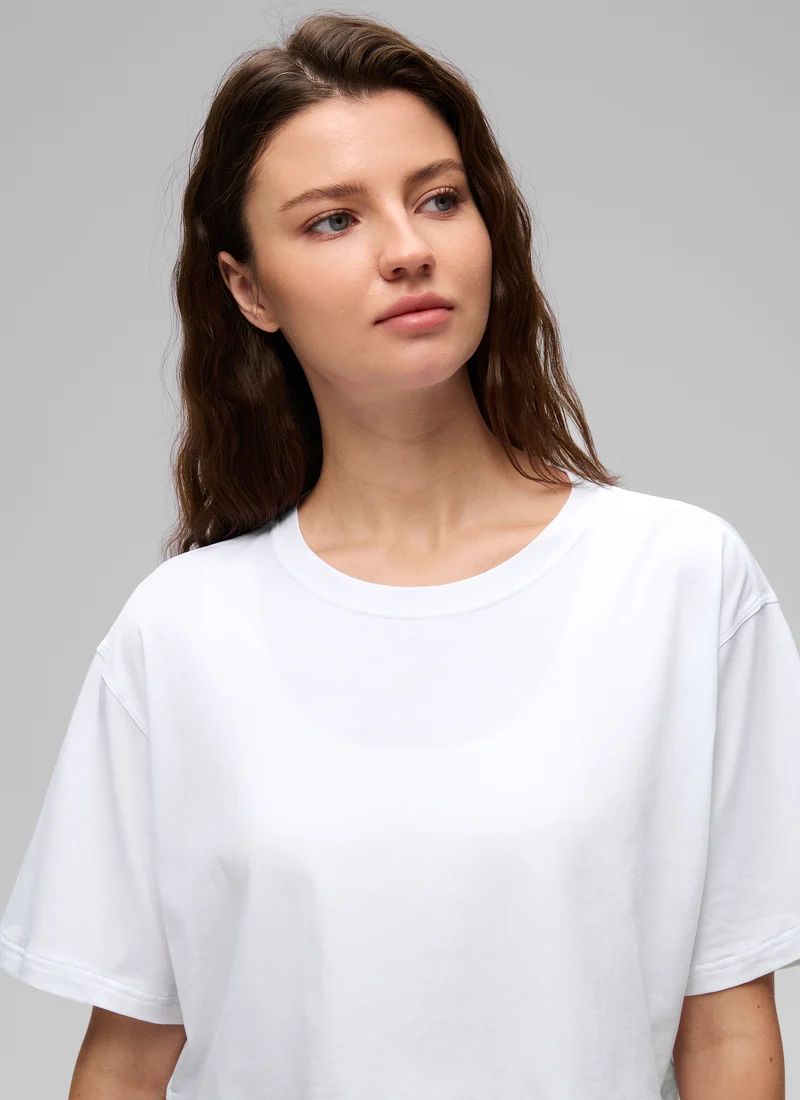 Pima Cotton Cropped Short Sleeve