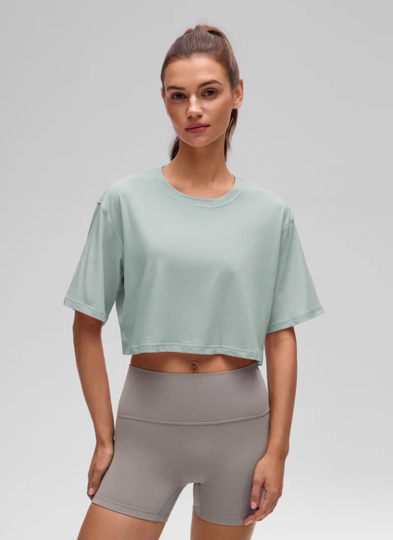 Pima Cotton Cropped Short Sleeve