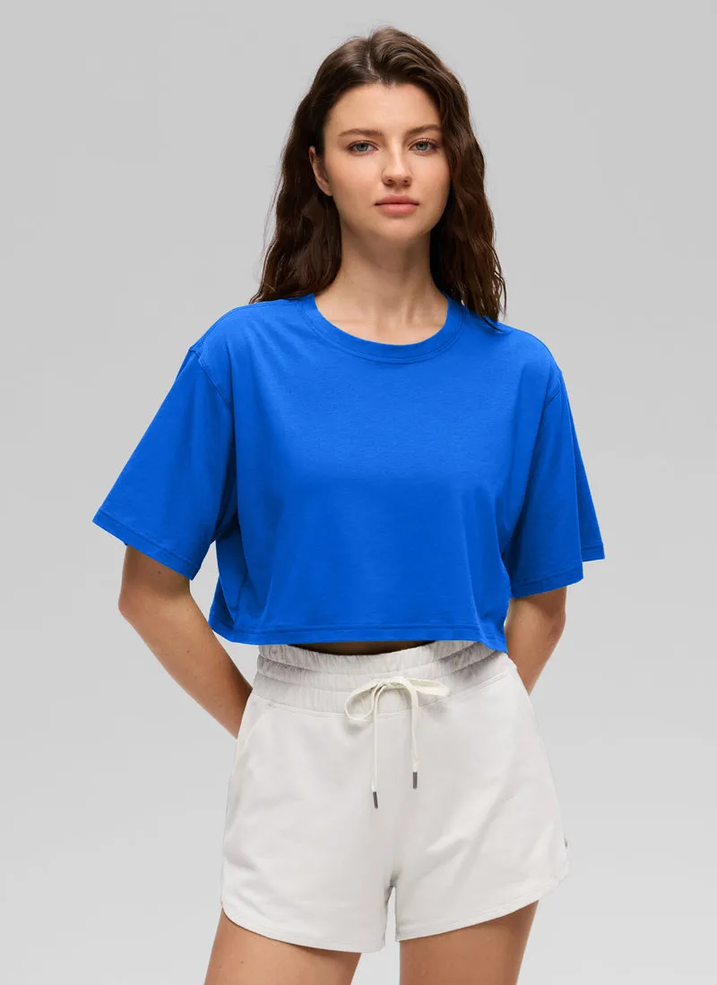 Pima Cotton Cropped Short Sleeve