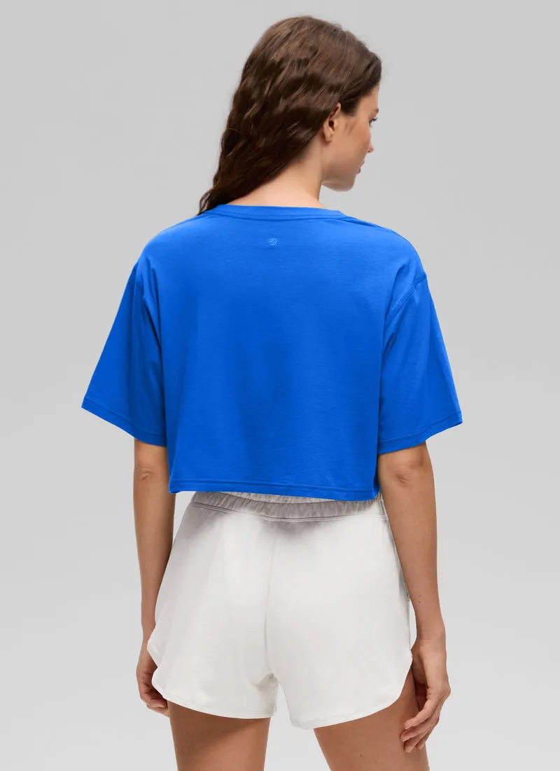 Pima Cotton Cropped Short Sleeve