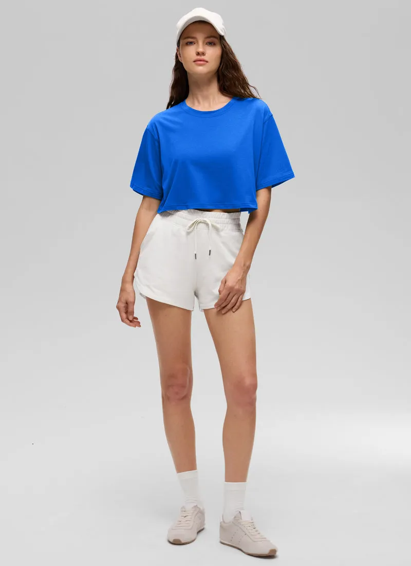 Pima Cotton Cropped Short Sleeve