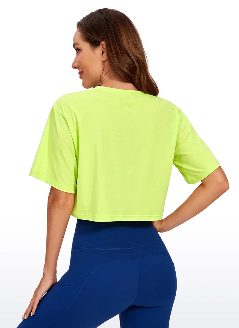 Pima Cotton Cropped Short Sleeve