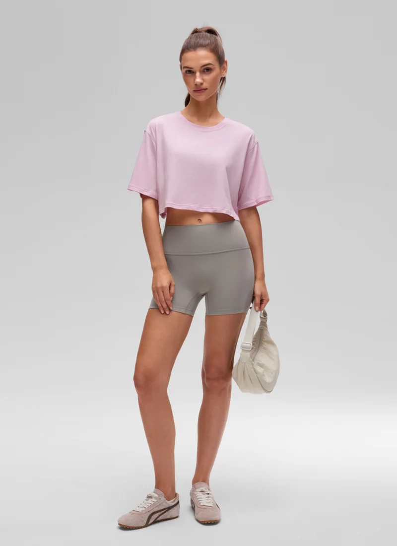 Pima Cotton Cropped Short Sleeve