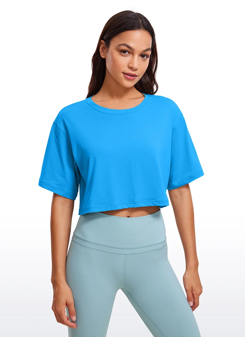 Pima Cotton Cropped Short Sleeve